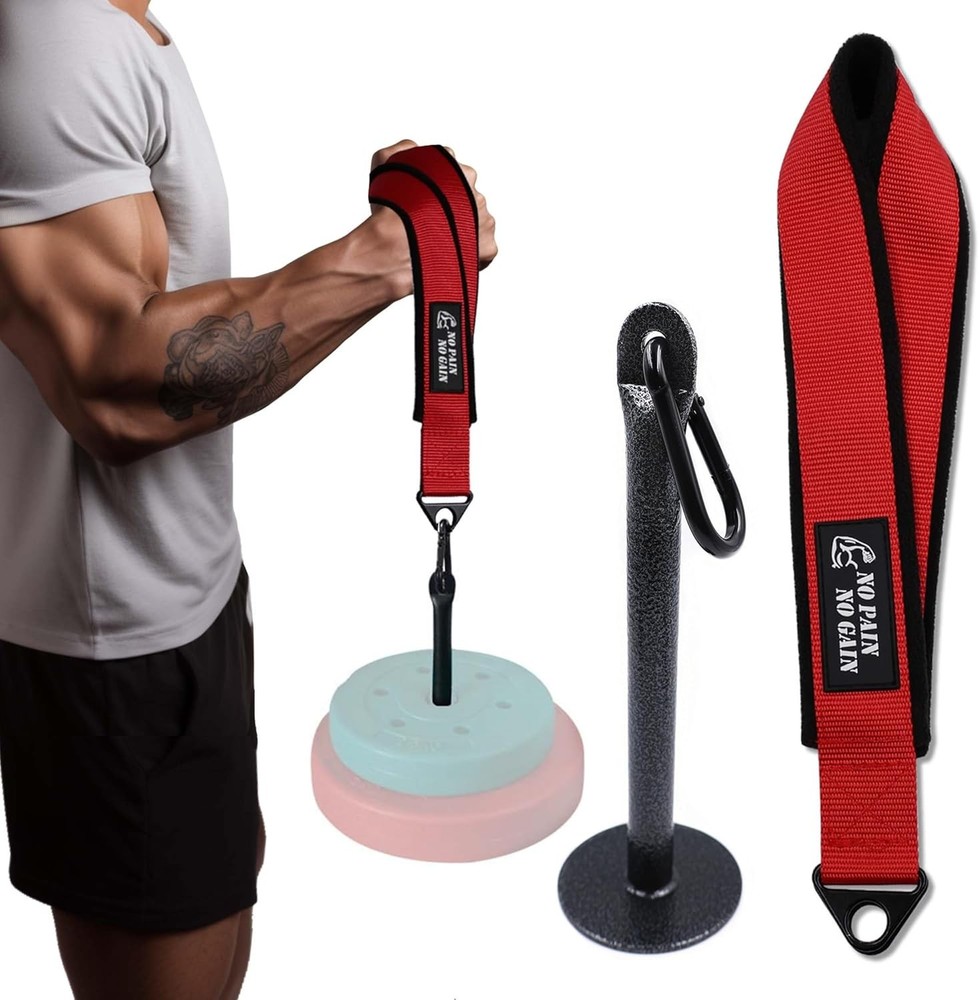 Arm Wrestling Training Strap Belt Hand Grip red with 18mm loading pin