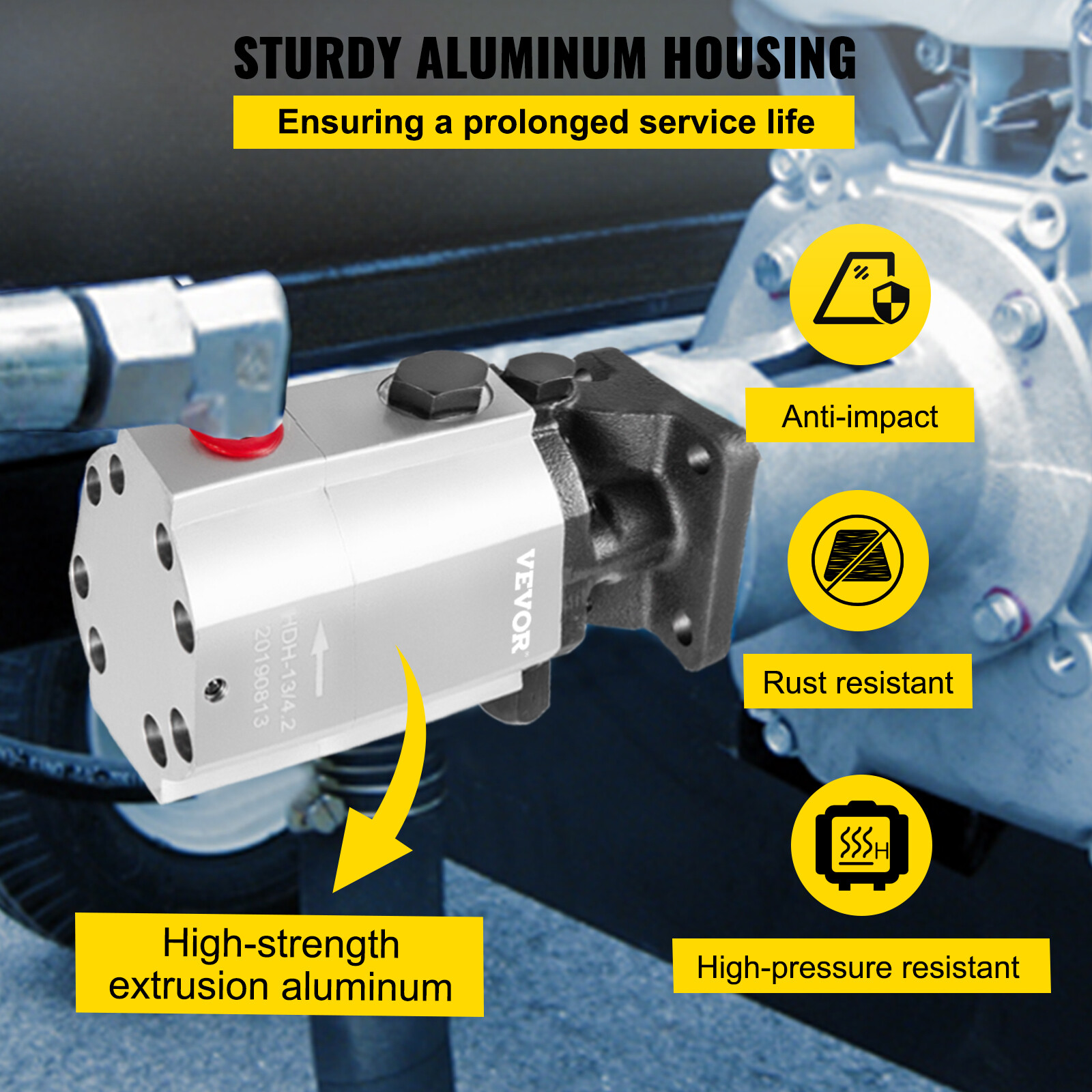 VEVOR Log Splitter Pump 16 GPM 2 Stage Hi Lo Gear Pump Hydraulic Pump