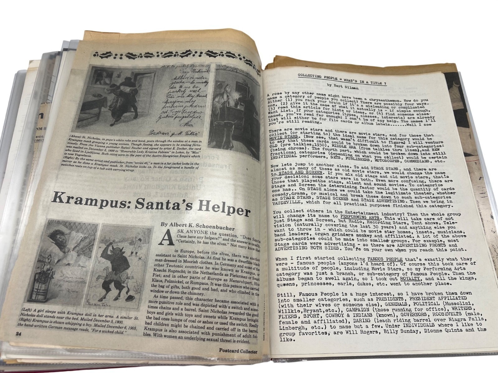 Vintage Postcard & Book Collector Reference Binder Ephemera Magazines Newsletter