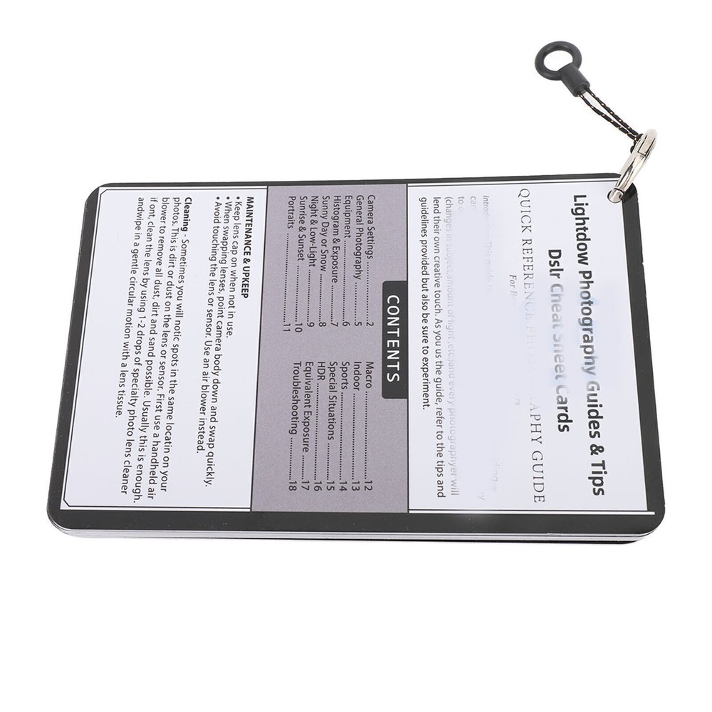 DSLR Cheat Sheet White Balance Gray Card Bundle Quick Reference Guides Master