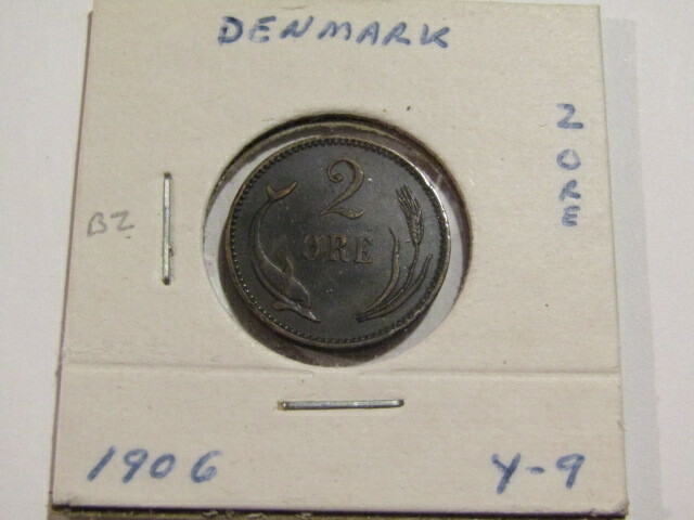 Denmark 1906 2 Ore Coin