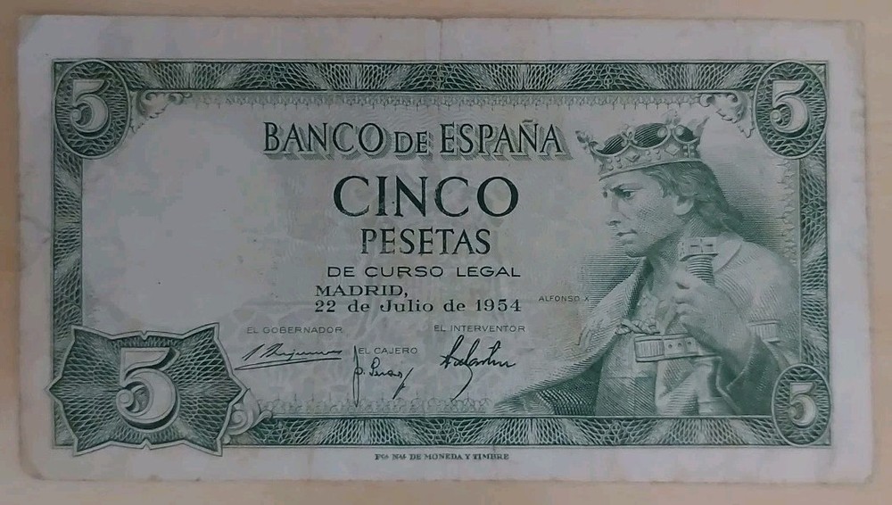 1954 Spain 5 Pesetas