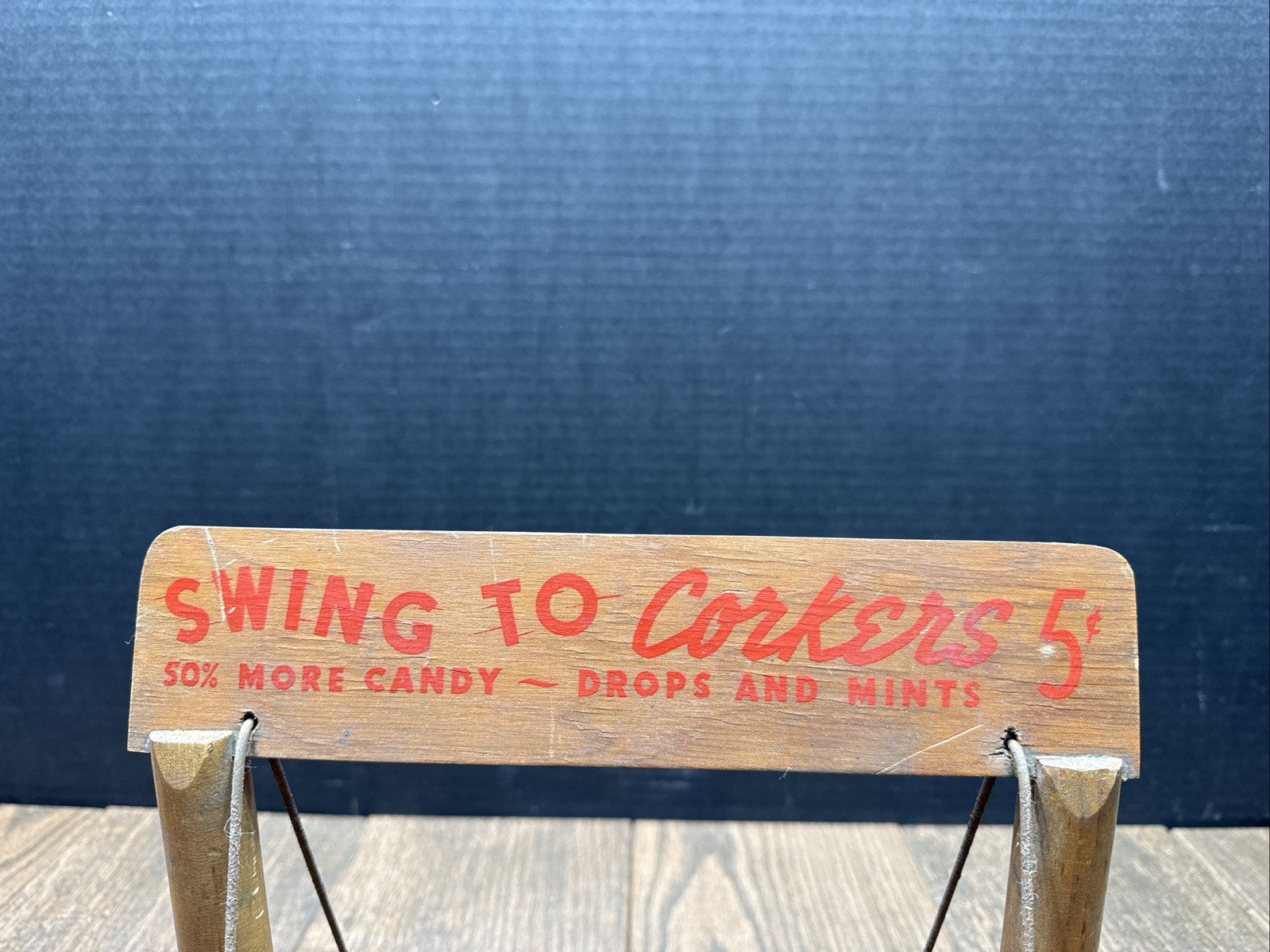 Vintage Advertising Swing To Corkers Chasers Candy Drops & Mints display Stand