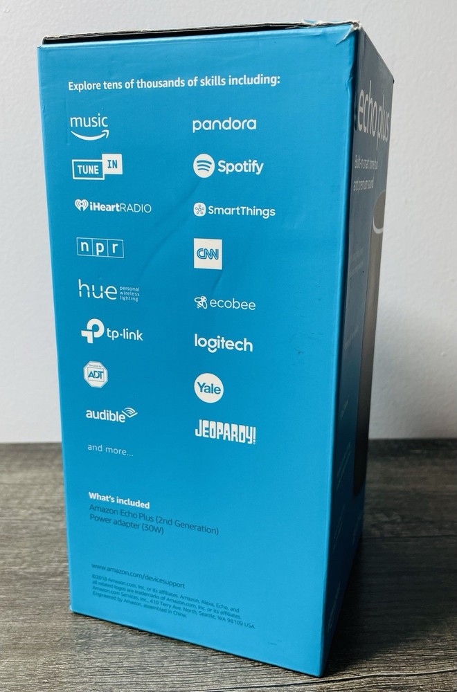 Amazon Echo Plus 2nd Generation Smart Speaker with Alexa Gray- Open Box