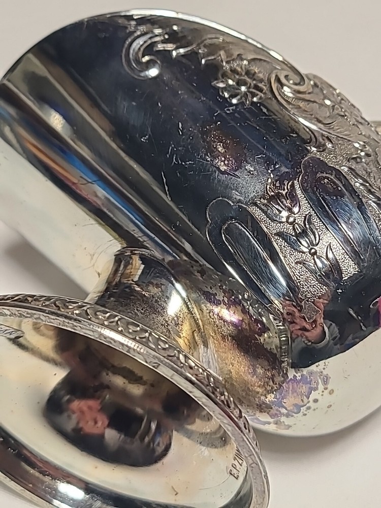 Vintage Sugar Scuttle E.P.ZINC Silverplate Alloy Japan