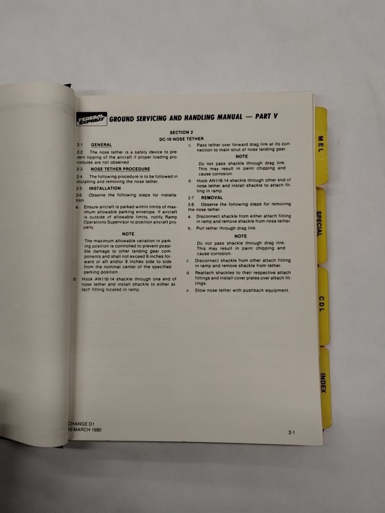 Federal Express 727 Minimum Equipment List & Configuration Deviation List-Origin