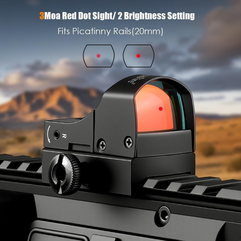 3 MOA Sight Mini Red Dot Scope Sight Reflex Mount Collimator Universal Hunting