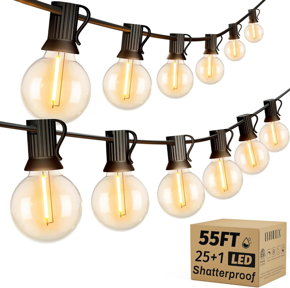 OHLUX G40 Outdoor String Lights – Waterproof, Shatterproof & Dimmable