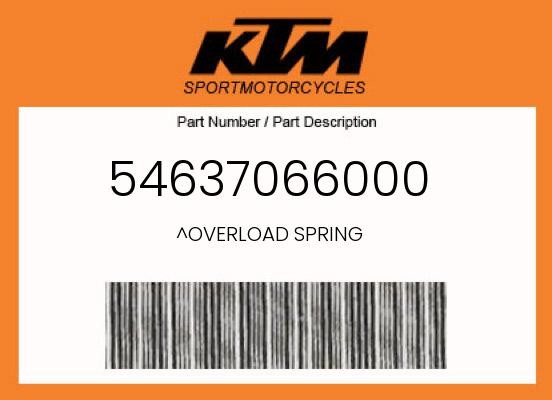 KTM Genuine Overload Spring - 54637066000