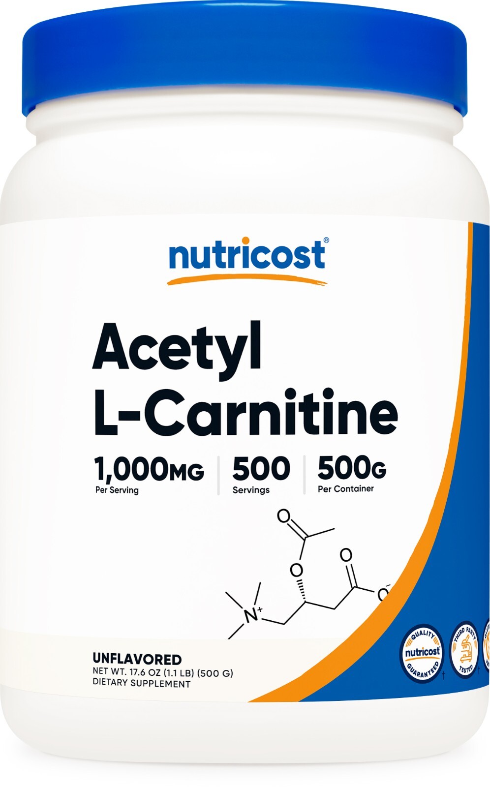 Nutricost Acetyl L-Carnitine Powder - 500 grams (Unflavored)