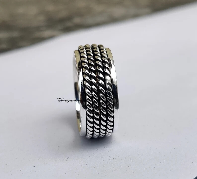 925 Solid Sterling Silver Ring , Spinner Ring , Handmade Ring , Men , All size