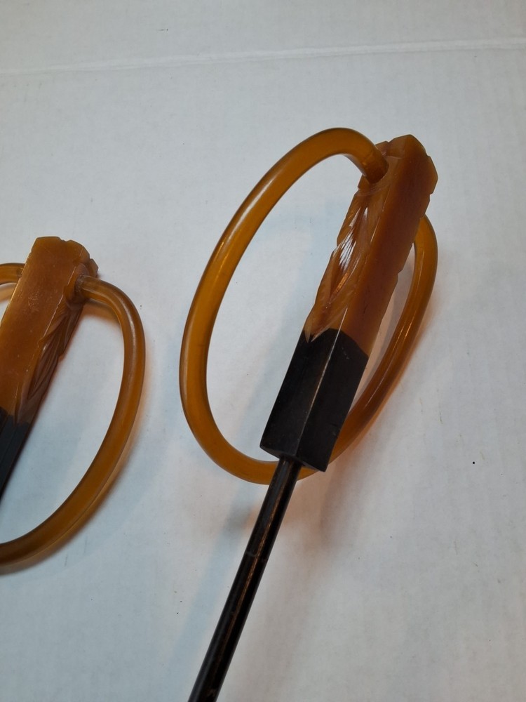 Vintage Bakelite ? Umbrella Handle Pair Butterscotchsee Description