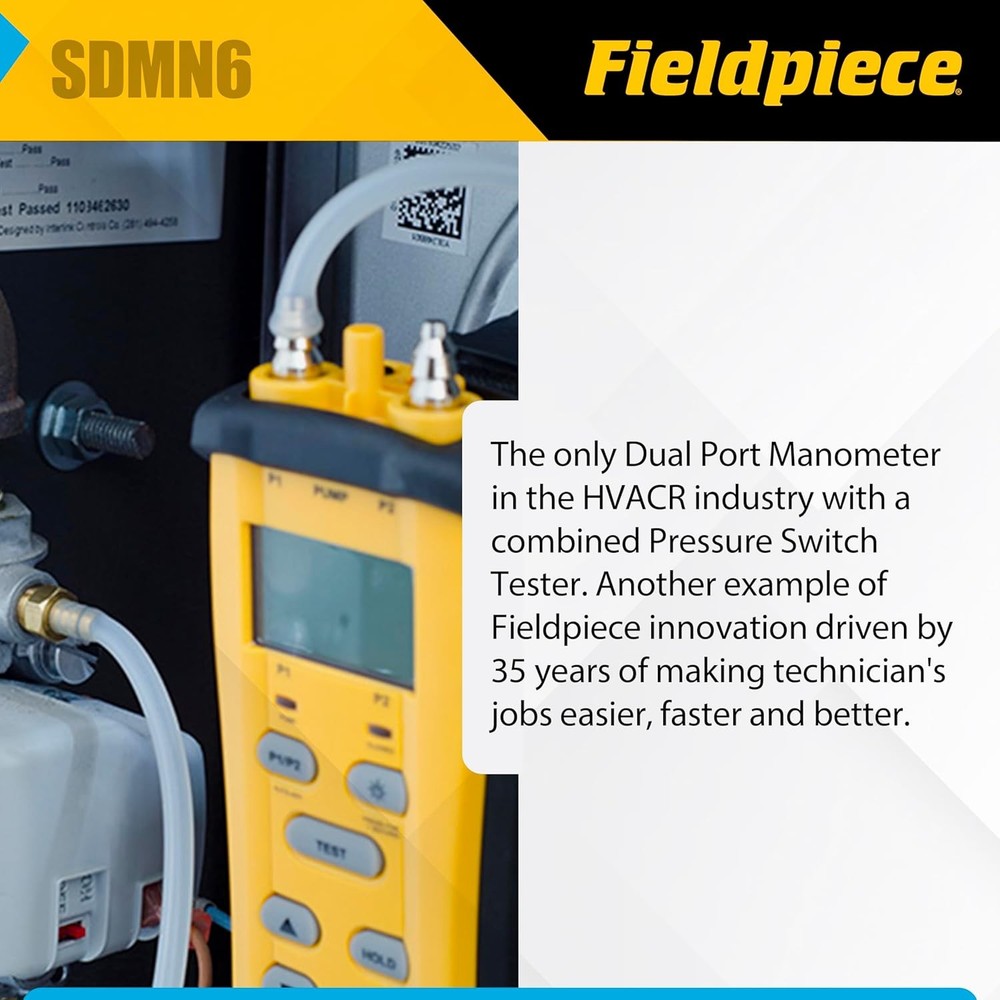 Fieldpiece SDMN6 Combustion Pressure Switch Tester