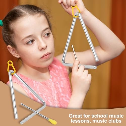 20 PCS 6 Inch Triangle Musical Percussion Instruments, Triangle Instrument