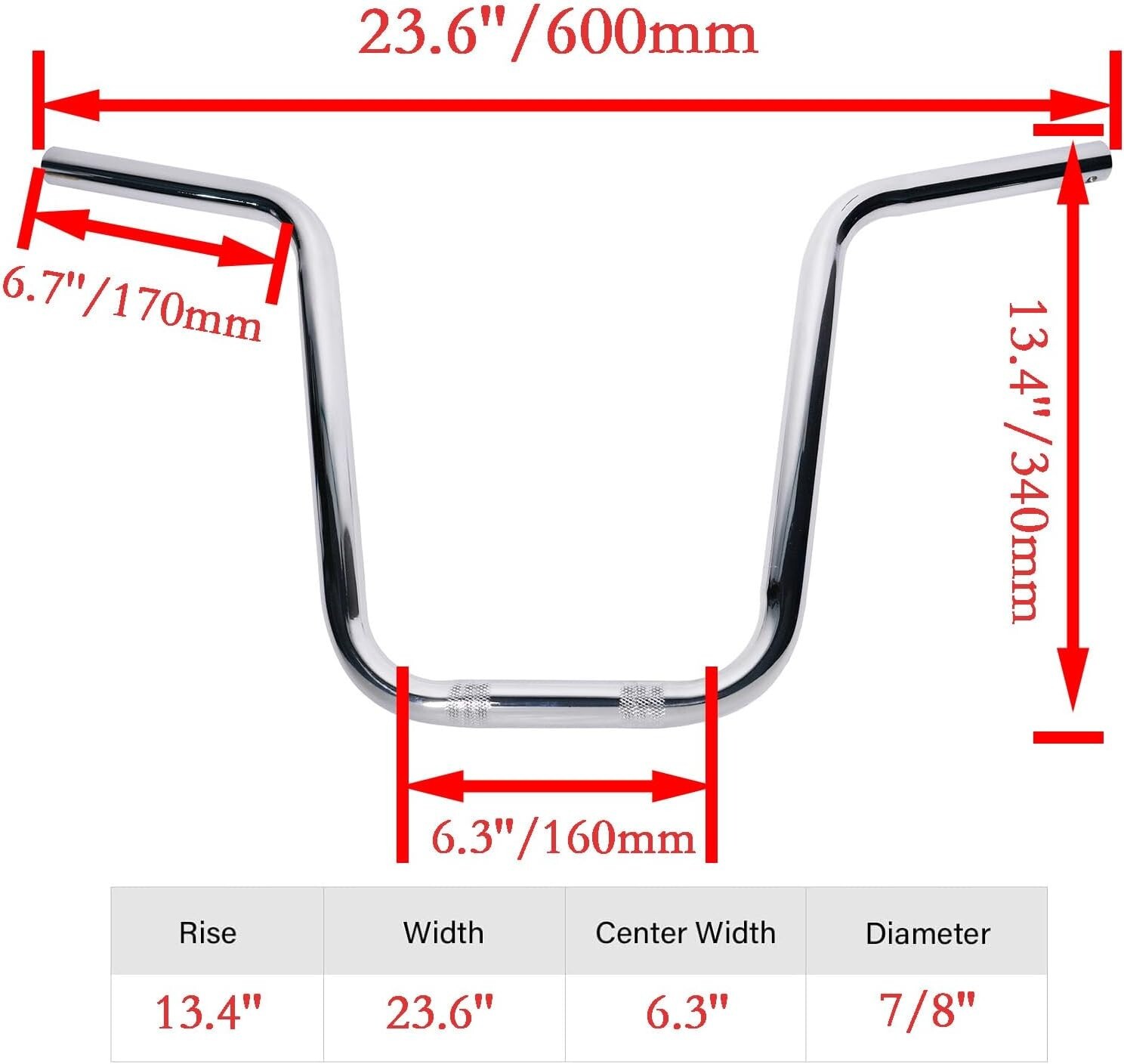 13'' Ape Hangers 7/8'' Mini Bike Handlebar for Coleman Motovox Monster Mega moto