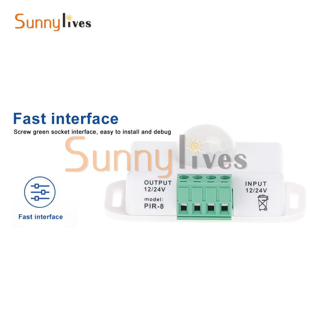 Automatic DC 12V-24V 6A/8A infrared PIR Motion Sensor Switch For LED Strip Light