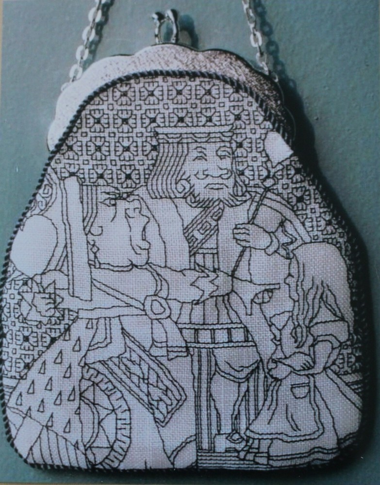 Off With Her Head Blackwork Bag - by Nostalgic Needle