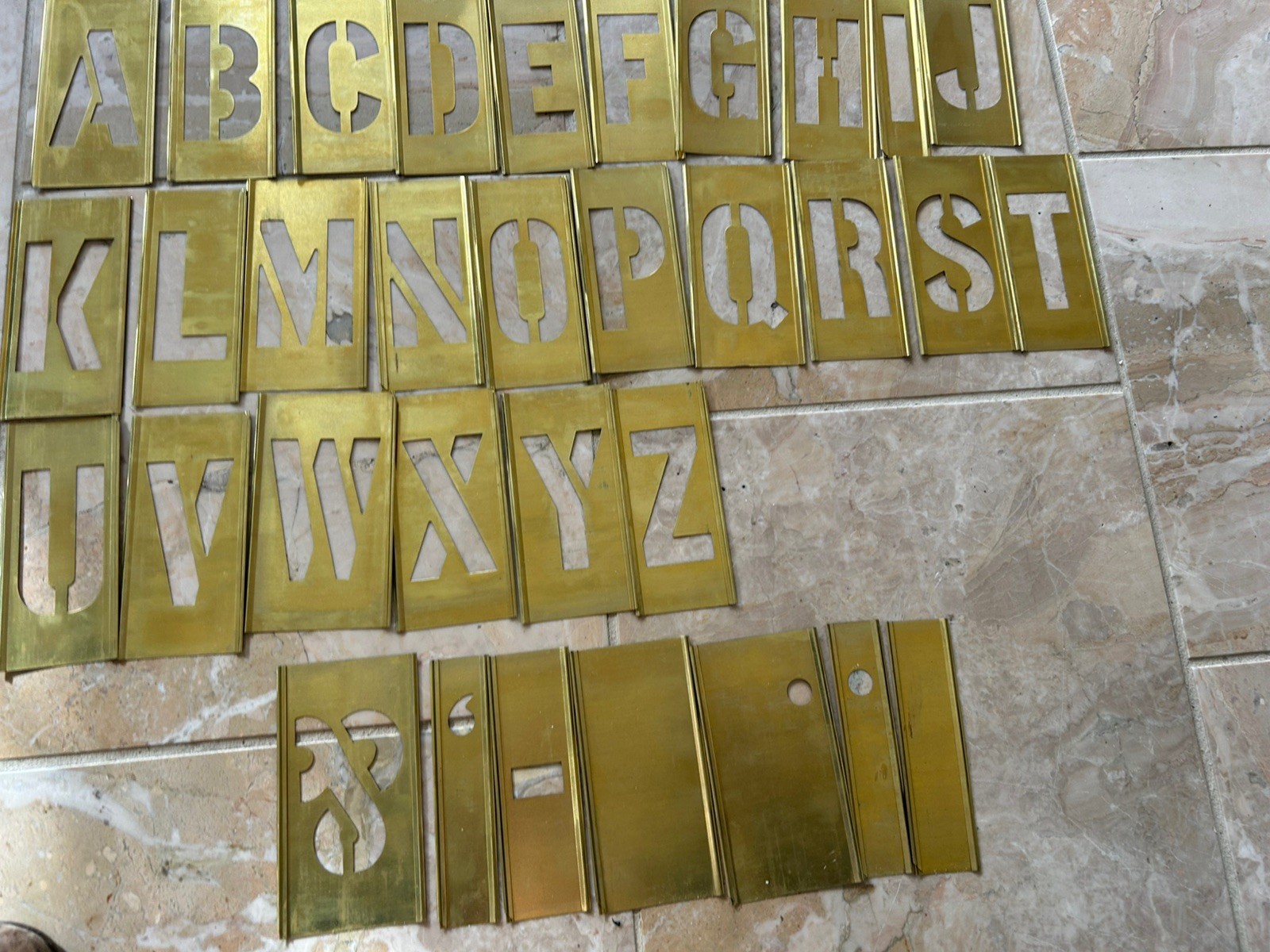 Reese's Brass Stencils Adjustable Vintage With Box