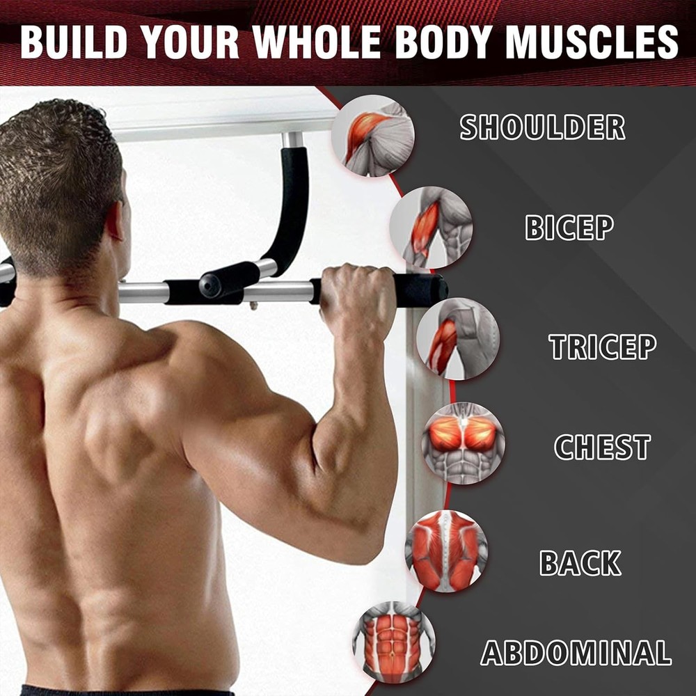Versatile Pull Up Bar for Strength Training - Easy Install, 440 lbs Limit
