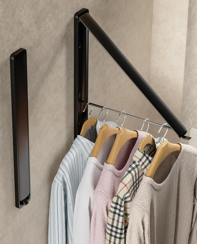 Clothes Drying Rack, Wall-Mounted Retractable & Foldable Clothes Hanger for Laun