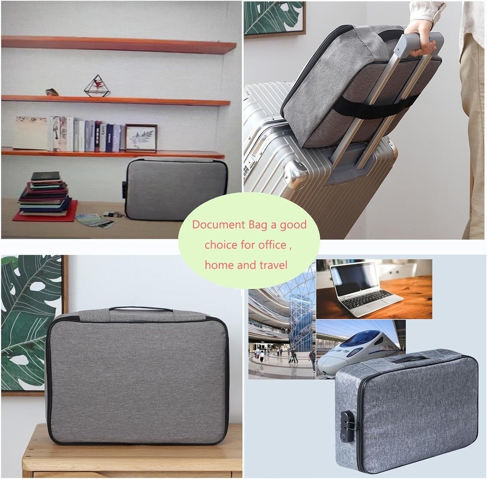 TROTY Travel Document Organizer Case with Combination Lock Blue Denim