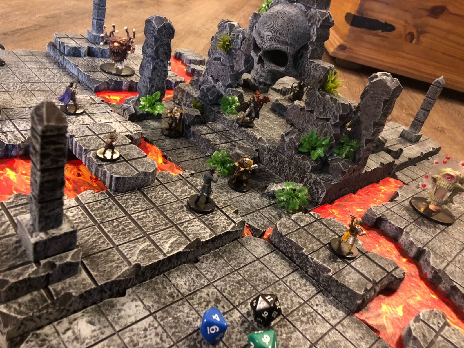 Lava Temple Ruin Set 28mm Terrain Scenery for D&D Pathfinder