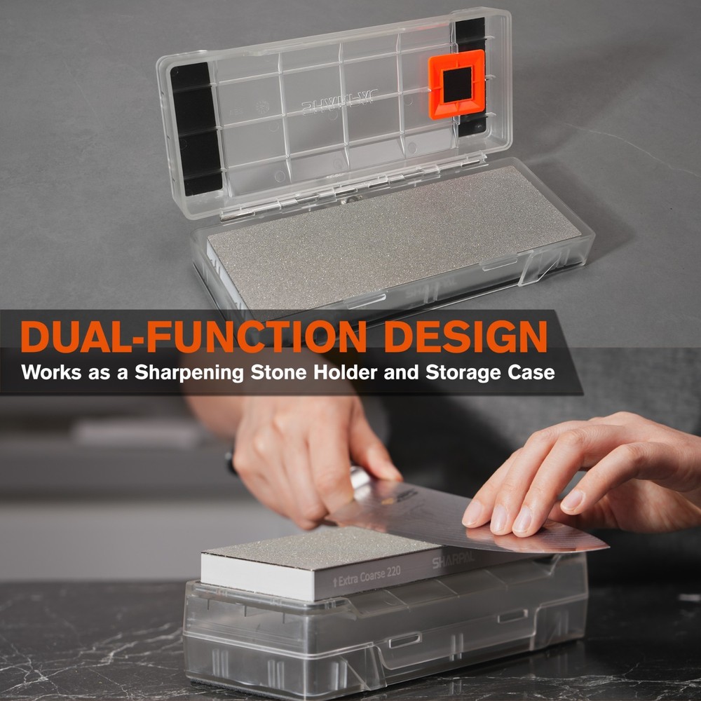 SHARPAL 160H 2PCS Sharpening Stone Holder & Storage Case with Non-Slip Base