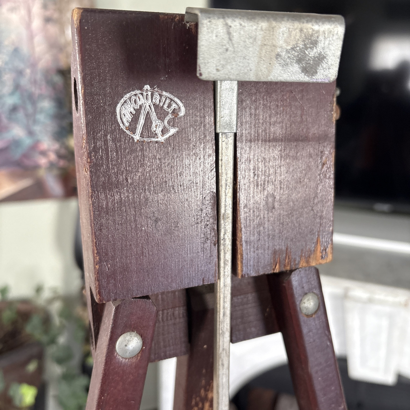 Vintage Anco Bilt 64” Adjustable Brown Wood Artist Painting Easel