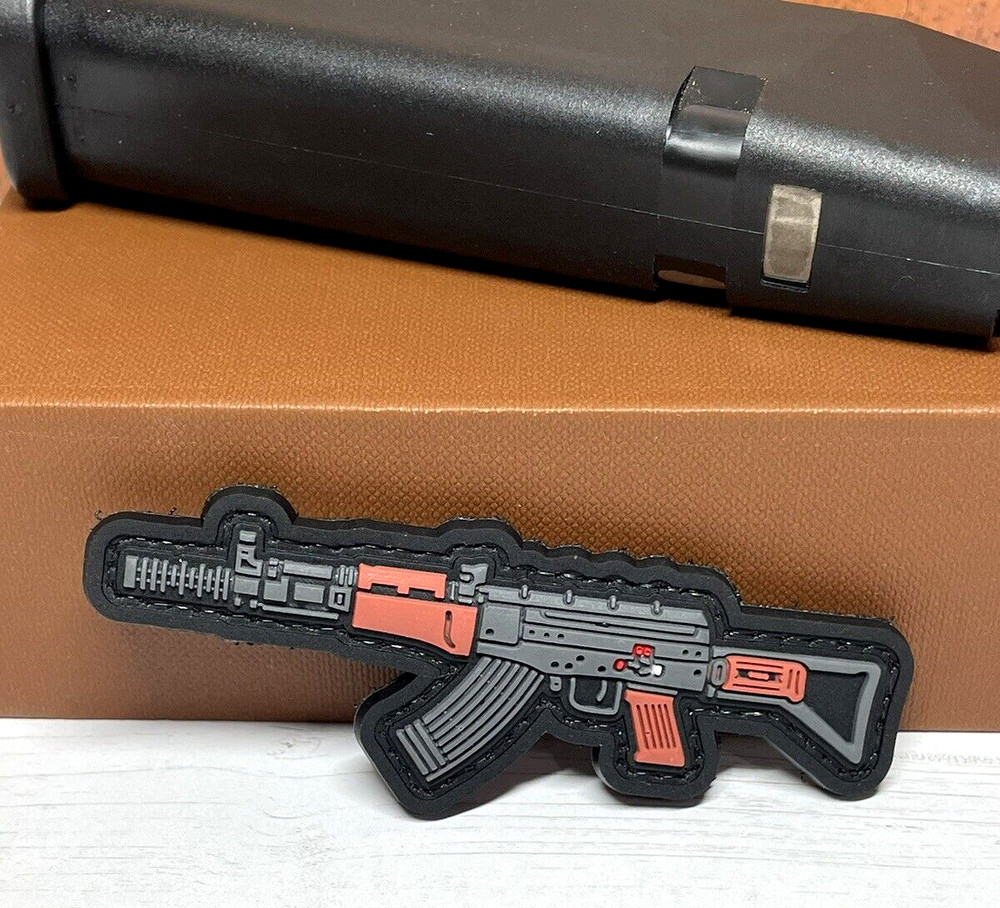 AK47 PVC Gun Patch - Tactical Assault Rifle Morale Patch - Hook and Loop