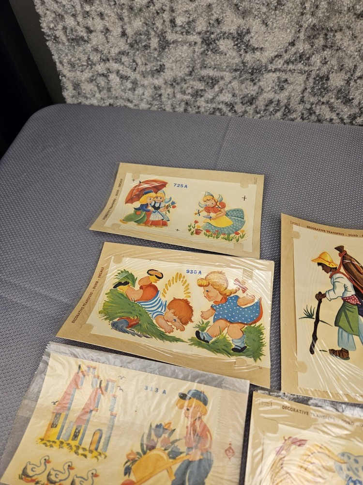 9 vtg duro Decorative Transfers