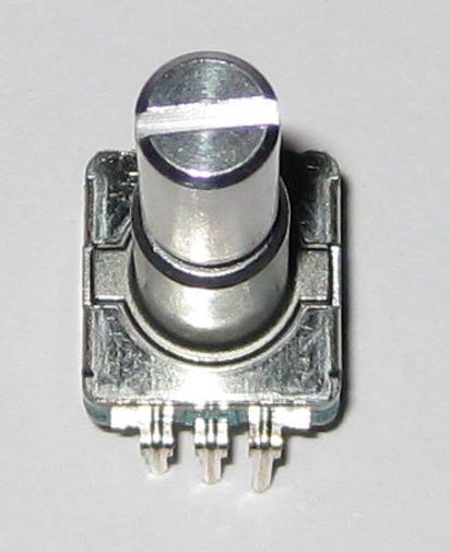 2 X Alps Endless Rotation Vertical 30 Detent Encoder w Mom N.O. SPST Push Switch