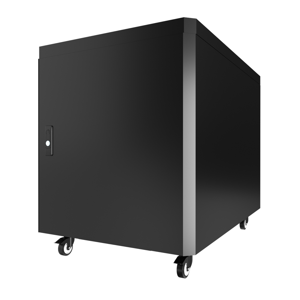 15U Sound proof Server Rack Cabinet Data Network - Cooling System - LCD Screen