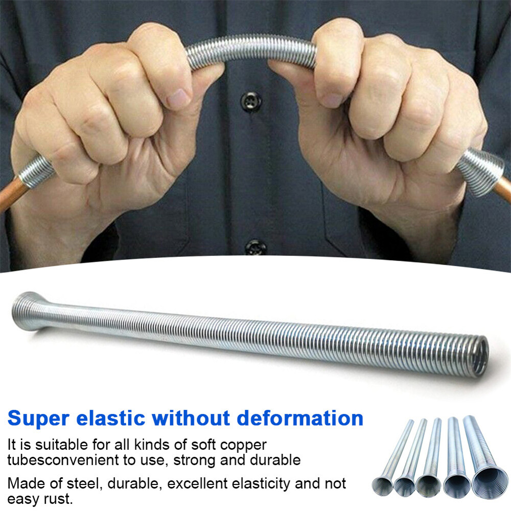 5pcs 21cm Spring Bending Tube Pipe Bender 1/4" 5/16" 3/8" 1/2" 5/8" Silver Set