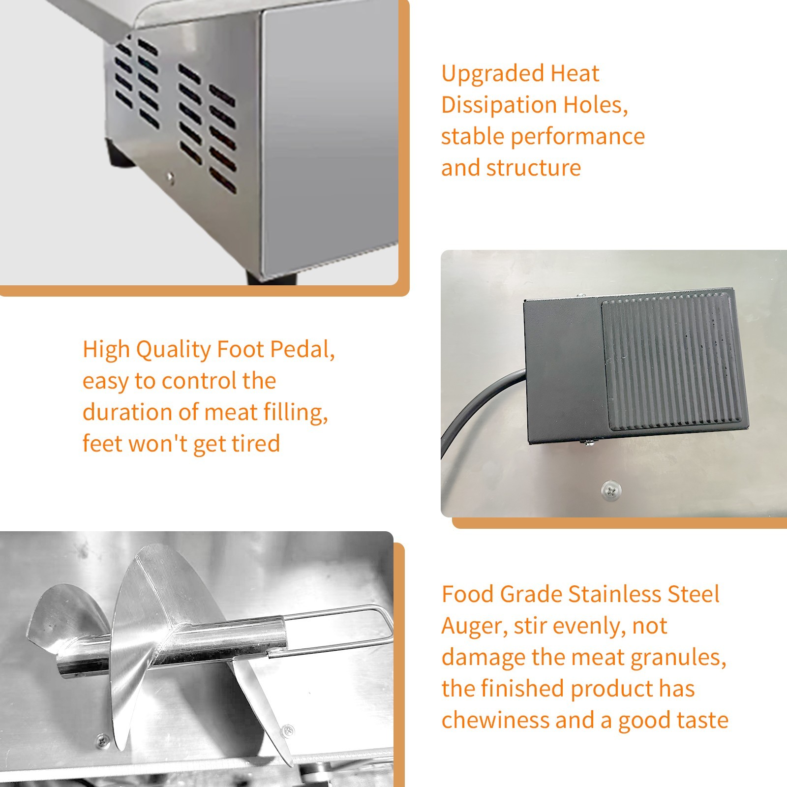 Kolice Commercial Automatic Sausage Stuffing Machine,Meat Filling Machine 4 Tube