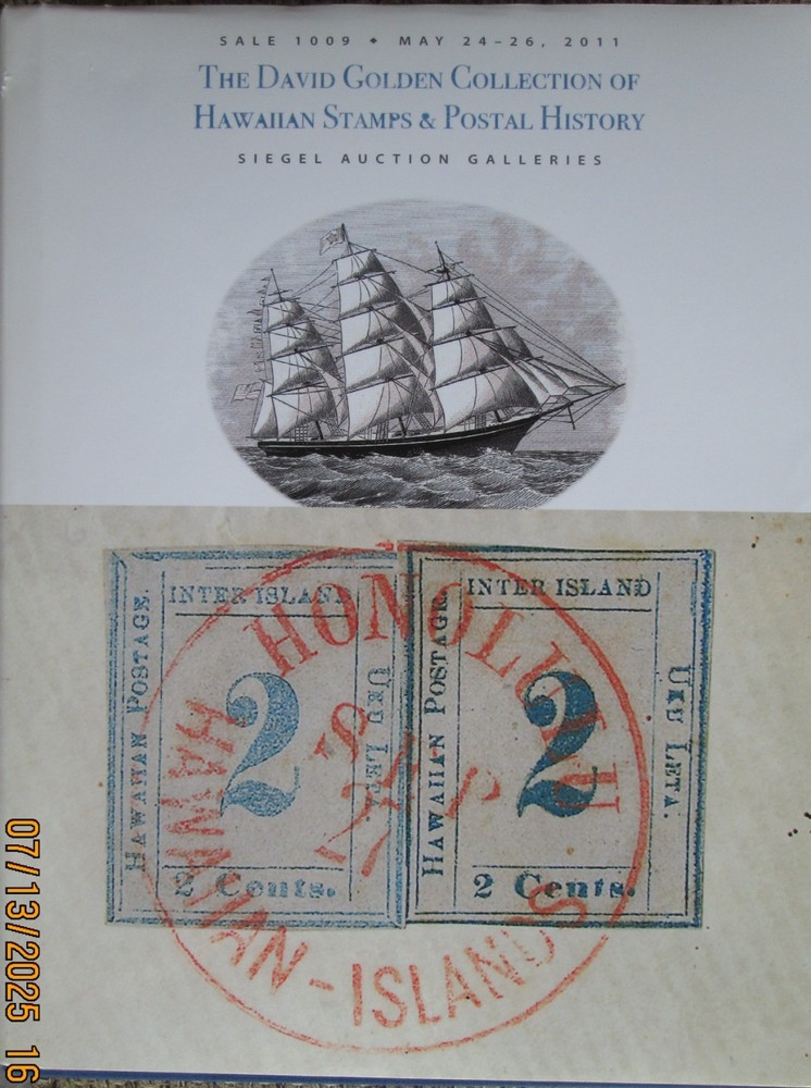 FREE SHIPPING: Hawaiian Stamps & Postal History: David Golden & Siegel Auctions