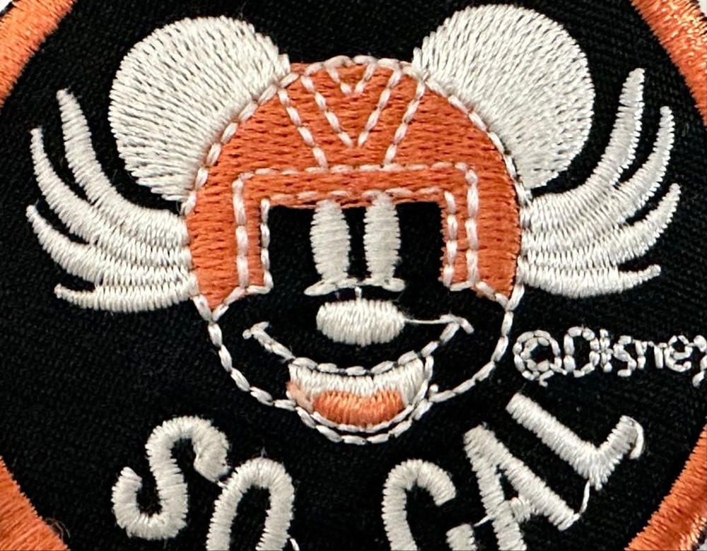 Disney Mickey Mouse SO.CAL Patch Rare Used 6.2cm