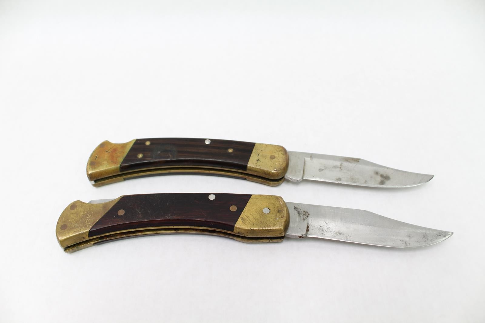 Vintage Buck Knife 110 and Schrade+ LB7 Folding Hunting Knives