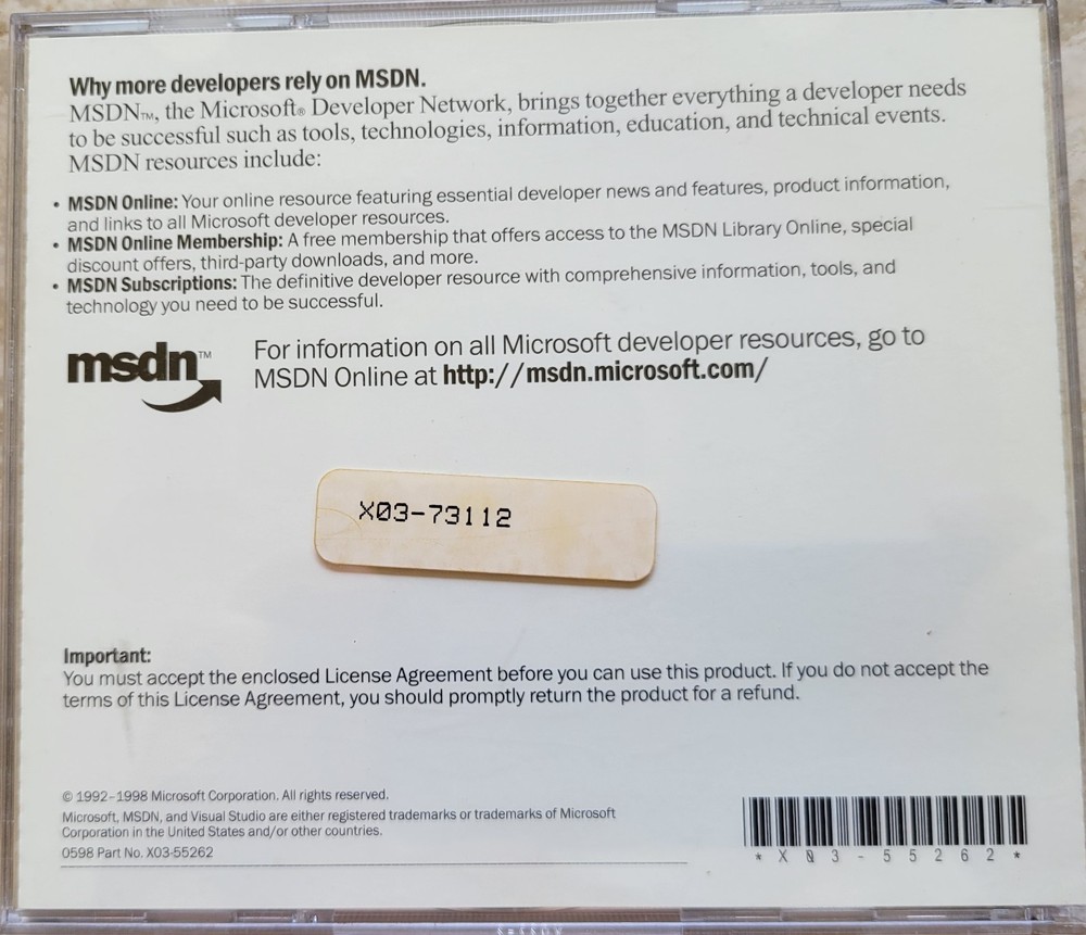 Vintage CD - Microsoft Visual Studio 6.0 by MSDN Library