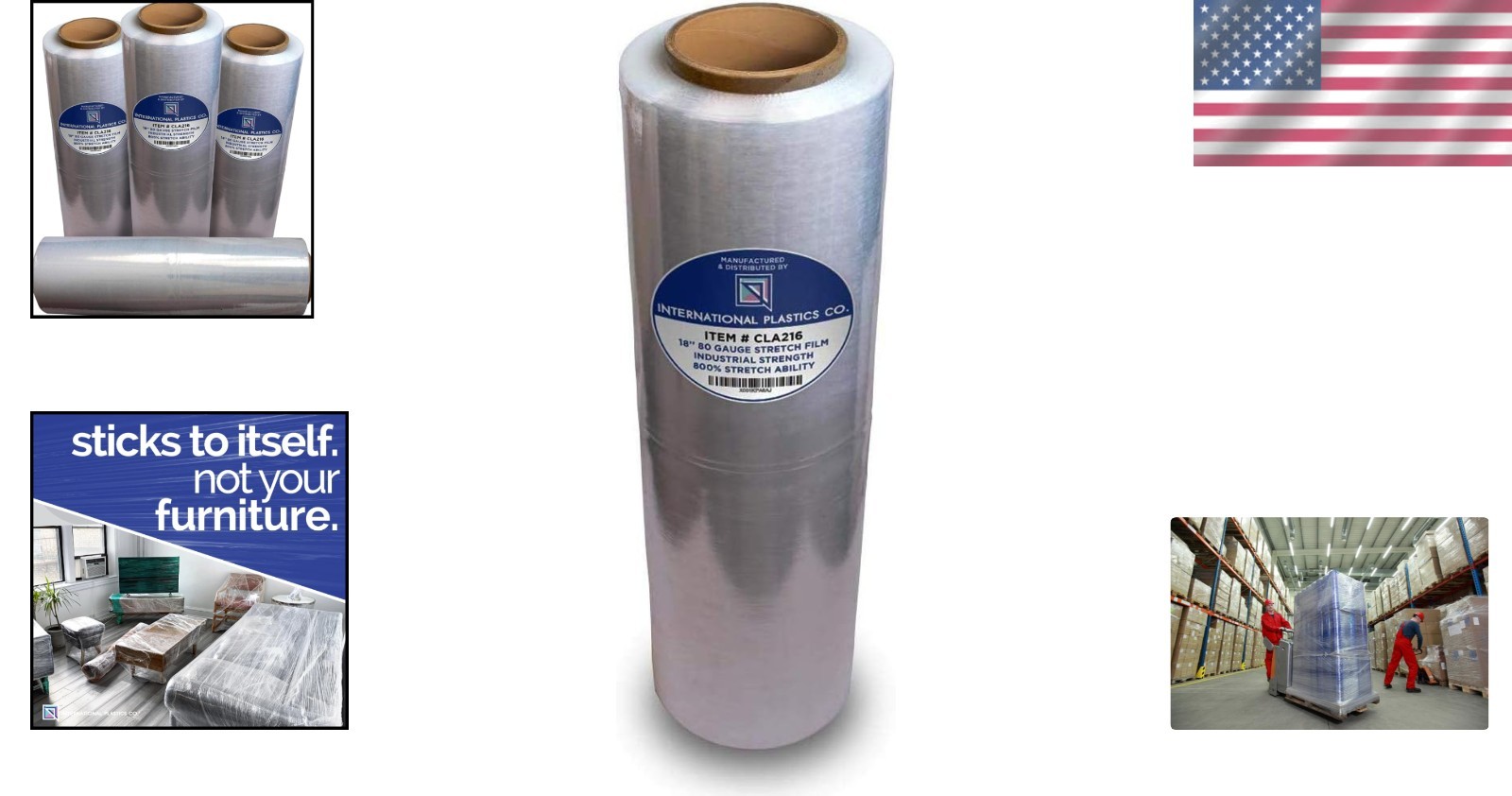 18" Heavy Duty Stretch Wrap | 1500ft, 80 Gauge, Perfect for Moving and Storage
