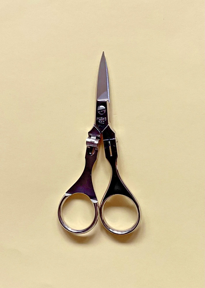 Vintage Folding Scissors with Leather Case, Marks ITALY