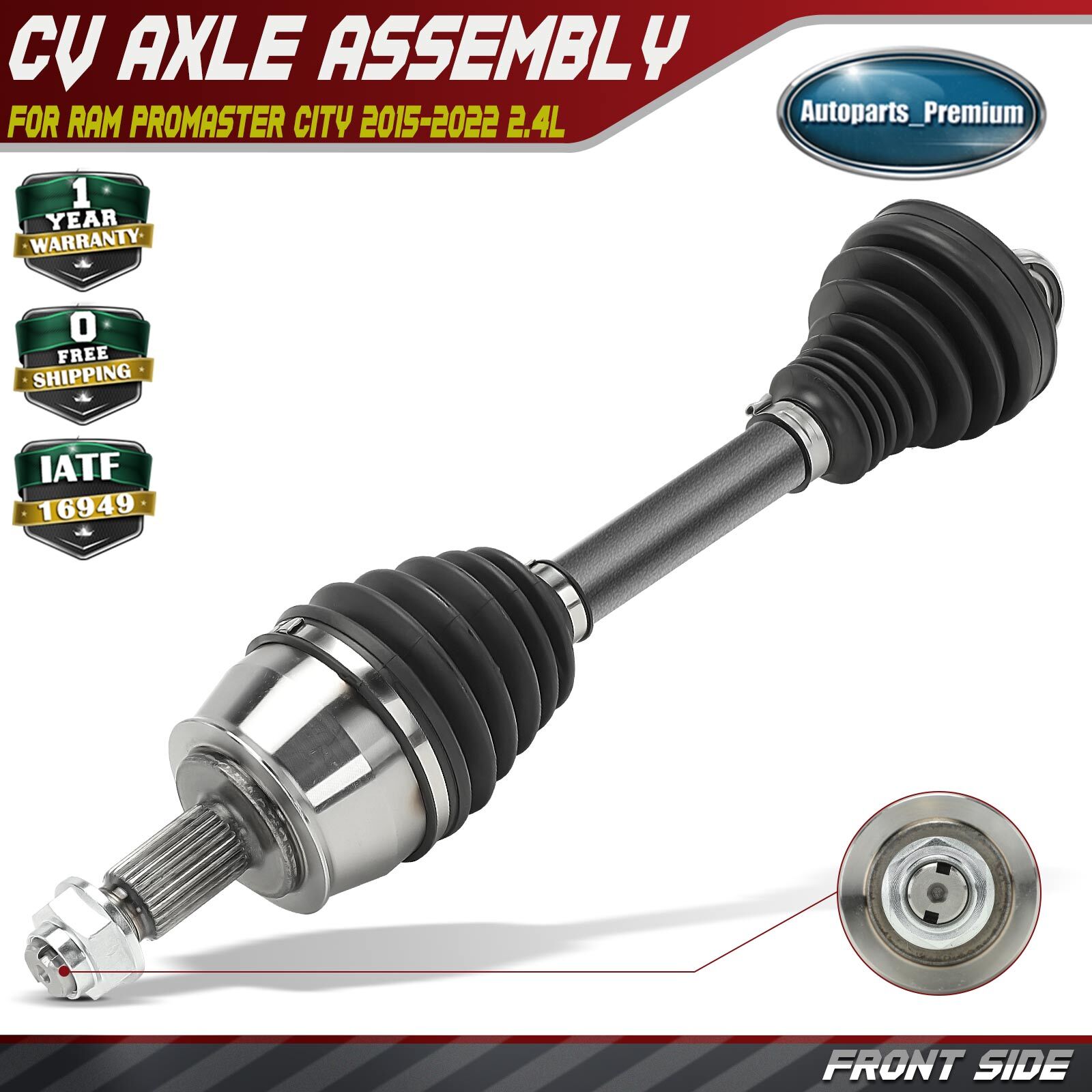 Front Driver or Passenger CV Axle Assembly for Ram ProMaster City 2015-2022 2.4L