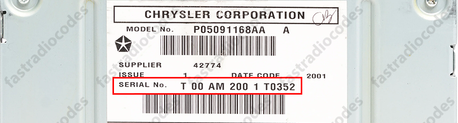 ✅CHRYSLER 200 CAR RADIO ANTI-THEFT UNLOCKING PIN CODE FOR ALL MODELS✅