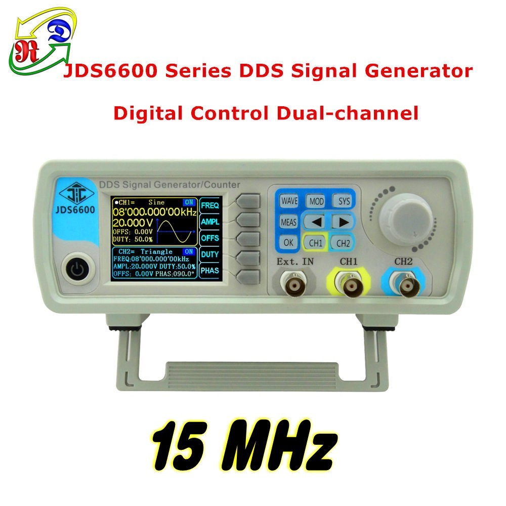 2.4" TFT LCD JDS6600 15MHz 2CH Arbitrary Waveform DDS Signal Generator