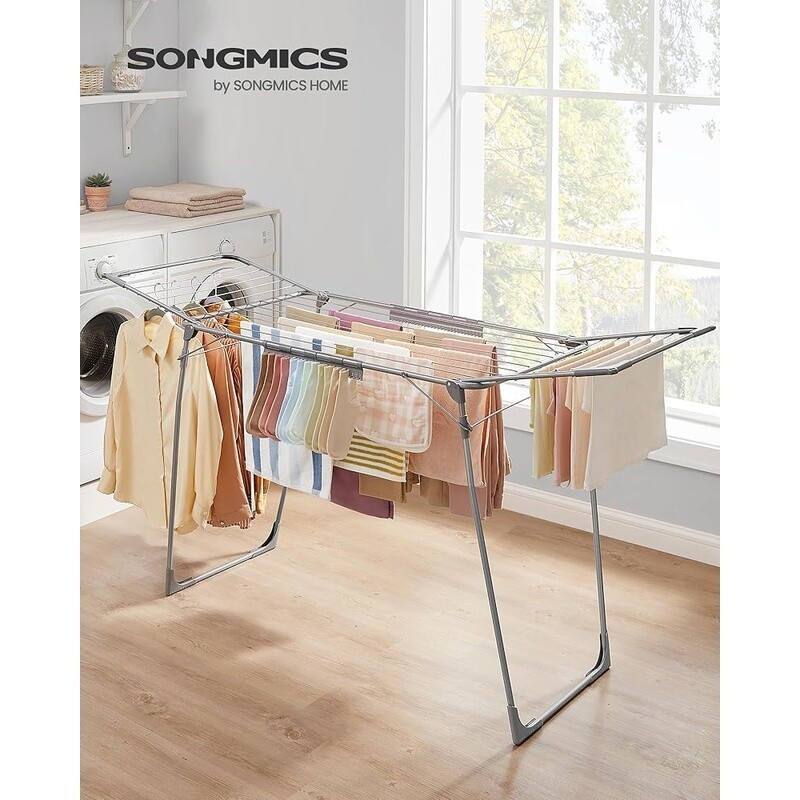 Foldable Clothes Drying Rack Indoor Outdoor Space Saving Rust Resistant New
