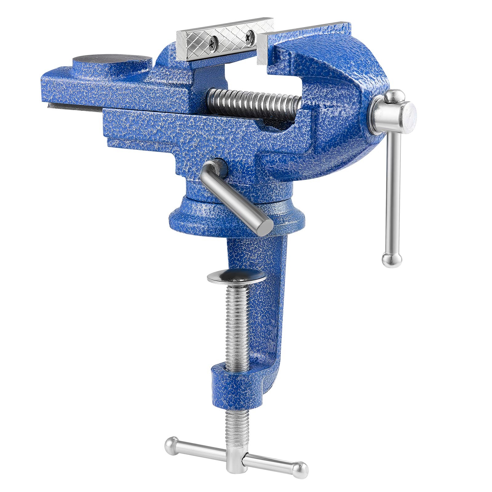 VEVOR Bench Vise 3 Inch Portable Workbench Vice Clamp 360° Swivel Base Cast Iron