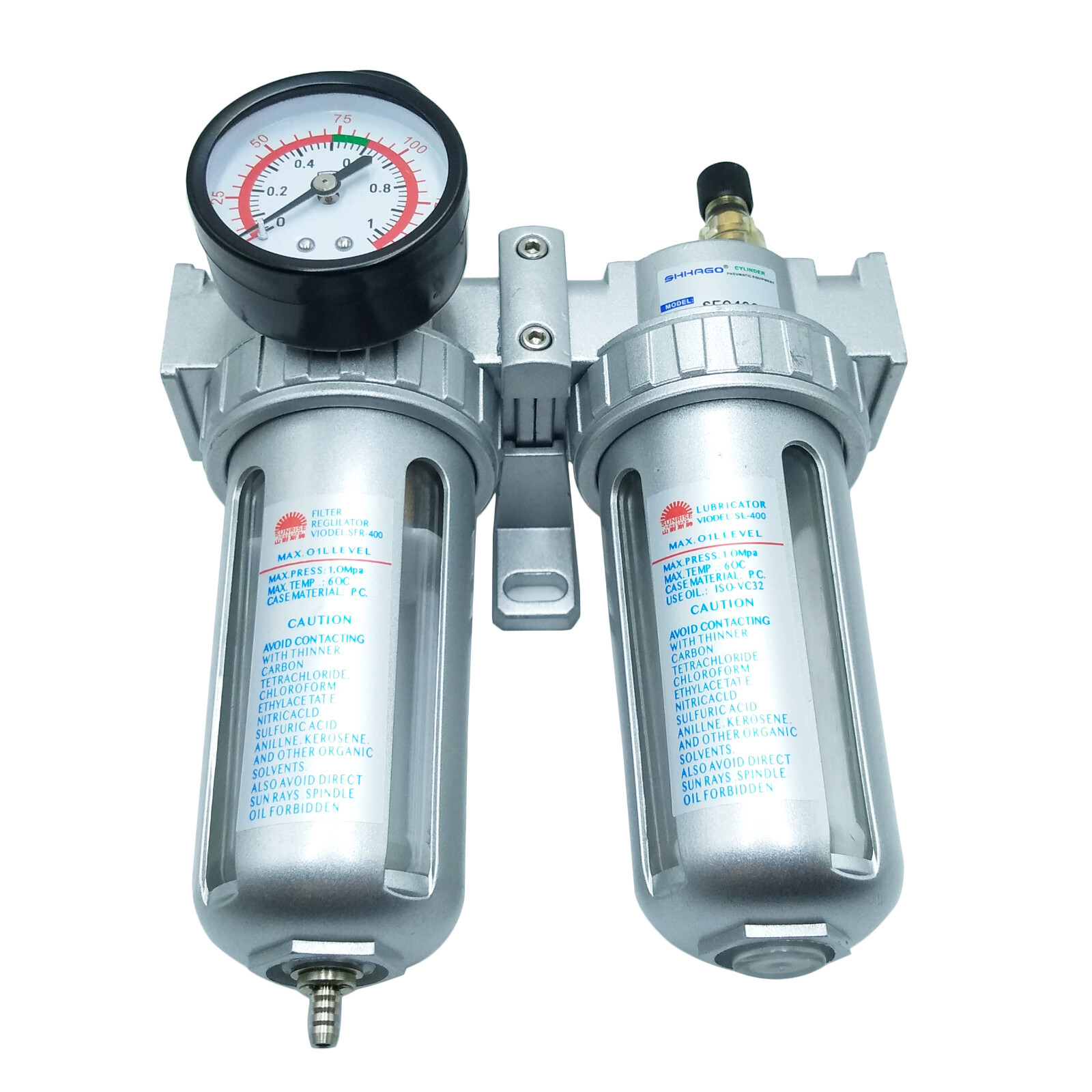 US Stock SFC-400 G1/2'' Pneumatic Air Filter Regulator Lubricator SL400A BSP 1/2