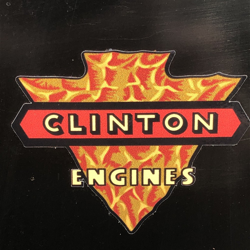 Clinton Engine decal Early Style Knapped Arrowhead 3" With Engine Set 2