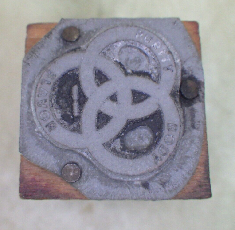 Vintage BODY-FLAVOR-PURITY Printers Block 1"