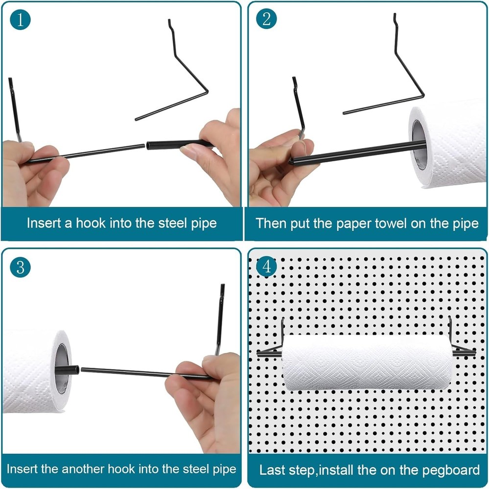 Heavy-Duty Pegboard Hook Set with Baskets for Garage and Workshop Organization