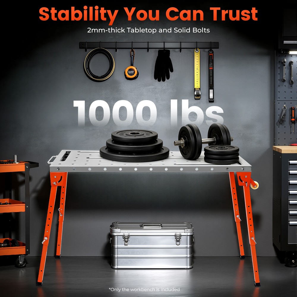 Steel Portable Welding Table Welding Workbench Table Folding Work Bench Silver!!